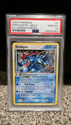 2005 Pokemon EX Unseen Forces Feraligatr Holo #4 PSA 10 Gem Mint - Image 1