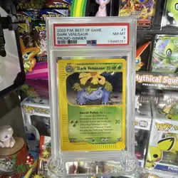 2003 Pokemon TCG Dark Venusaur #7 Promo PSA 8 Best Of Game (Winner) - Image 1