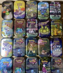 70 Various Pokemon TCG Mini Tins **MINT Condition** No Packs ** $0.60 Per Tin - Image 1
