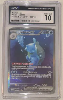 2023 POKEMON SV 151 #200/165 BLASTOISE EX SPECIAL ILLUSTRATION RARE CGC 10 - Image 1
