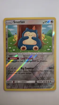 Pokemon TCG - SM - Unbroken Bonds Reverse Holo Snorlax Holo Rare 158/214 NM Card - Image 1