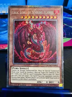 Konami Uria, Lord of Searing Flames 1st Edition Holo Maze of Muertos Effect Card - Image 1