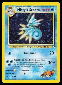 Misty's Seadra (Prerelease) 9/132 Holo Gym Heroes Promo Pokemon Card - Image 1