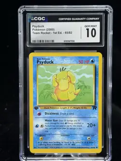 Psyduck #65 1st Edition Team Rocket 2000 Pokemon CGC 10 💦 - Image 1