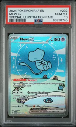 2024 POKEMON PAF EN-PALDEAN FATES SPECIAL ILLUSTRATION RARE #232 MEW EX PSA 10 - Image 1