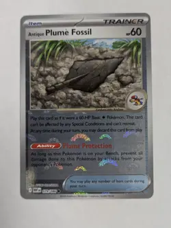 Antique Plume Fossil 081/086 Sv: White Flare Pokeball Reverse Holo Pokemon NM - Image 1