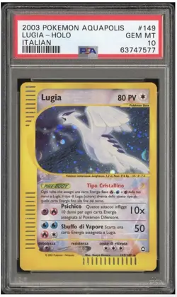 Pokemon LUGIA CRYSTAL 149/147 PSA 10 Italian Aquapolis Gem Mint - POP 7 - GRAIL - Image 1