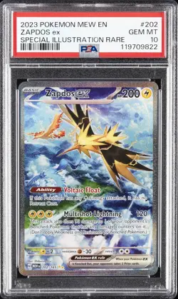 2023 POKEMON MEW EN-151 SPECIAL ILLUSTRATION RARE #202 ZAPDOS EX PSA 10 - Image 1
