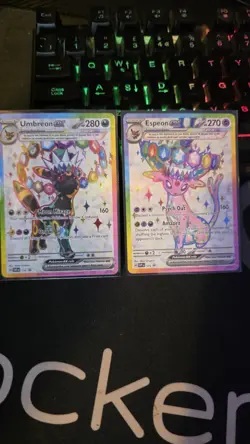 Pokemon TCG | Espeon EX 175 and Umbreon EX 176 | S&V Black Star Promo Pair - Image 1