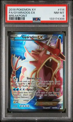 PSA 8 Gyarados EX Full Art 114/122 Breakpoint Pokemon - Image 1