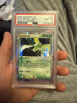 Pokemon Scyther EX Holo PSA 8 Ruby & Sapphire #102 - Image 1