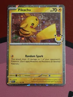 Pikachu (Pokemon Day 2026) 051/162 *COSMOS HOLO* *CRAZY SWIRL* - Image 2