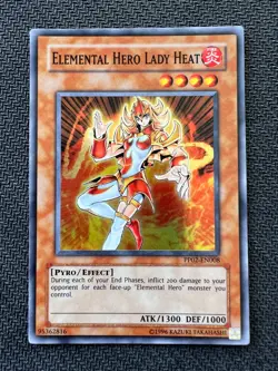 Yugioh Elemental Hero Lady Heat Unlimited Edition Super Rare PP02-EN008 LP/NM - Image 1