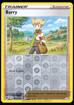 Barry 130/172 Reverse Holo Brilliant Stars Pokemon TCG Card NM - Image 1