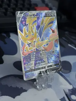 Zacian V 195/202 Swsh01 Sword & Shield Base Set Ultra Rare Holo Pokemon Card NM - Image 2