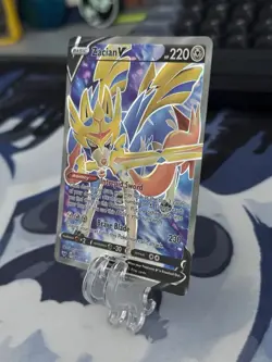 Zacian V 195/202 Swsh01 Sword & Shield Base Set Ultra Rare Holo Pokemon Card NM - Image 3