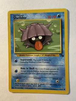 Pokemon TCG Shellder Fossil Unlimited Common Card 54/62 LP/MP - Image 1