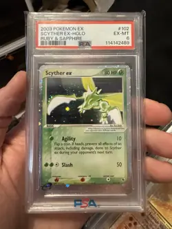 Pokemon Scyther ex EX Ruby & Sapphire Holo Ultra Rare #102 PSA 6 - Image 1