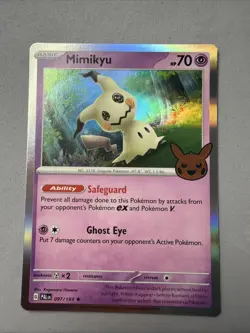 Pokemon TCG * SV Paldea Evolved * 97/193 Mimikyu Mirage HOLO Stamp Trick Trade - Image 1