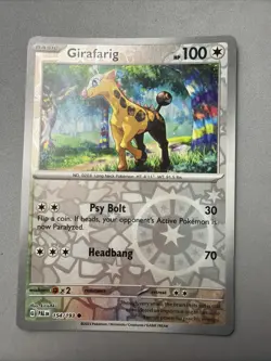 Pokemon TCG * SV Paldea Evolved * 154/193 Girafarig REVERSE HOLO Common * NM - Image 1
