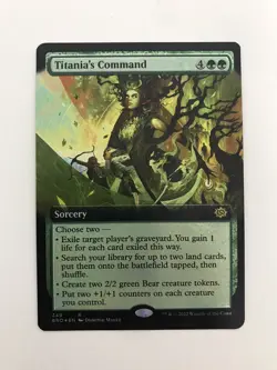 Titania's Command Foil Borderless MTG Magic the Gathering Card NM Near Mint BRO - Image 1