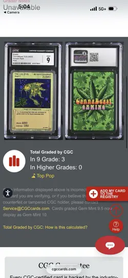 Cannabeast TCG 2021 Sample Zushii Card CGC 9 Only 60 Exist POP 3 No Higher Read* - Image 5