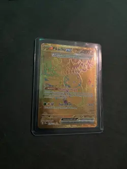 Pokemon TCG Prismatic Pikachu EX Hyper Rare Gold Card 179/131 - Image 1