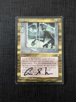MTG MAGIC THE GATHERING DIABOLIC VISION SIGNED ORIGINAL ANTHONY WATERS ICE AGE - Image 1