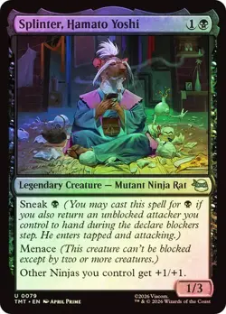NM Foil Splinter, Hamato Yoshi, MTG, TMNT, Magic the Gathering, 79 - Image 1