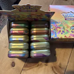 10x Official Empty Mini Pokemon 151 Tins in Display - Pokemon TCG - Image 2