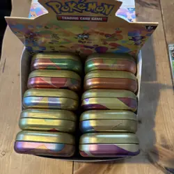 10x Official Empty Mini Pokemon 151 Tins in Display - Pokemon TCG - Image 3