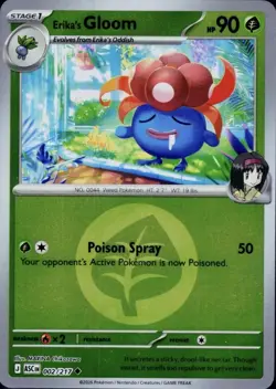 Erika's Gloom (Energy Symbol Pattern) 002/217 Reverse Holo Pokemon TCG NM ASC - Image 1