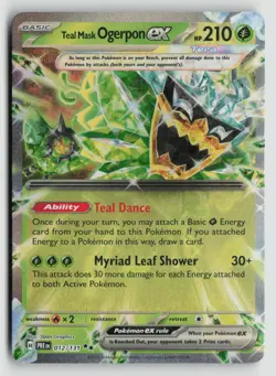 Teal Mask Ogerpon ex - 025/167 Pokemon SV06: Twilight Masquerade Double Rare NM - Image 1