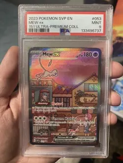2023 POKEMON SVP EN-SV BLACK STAR PROMO 151 ULTRA-PREM COLL #053 MEW EX PSA 9 - Image 1