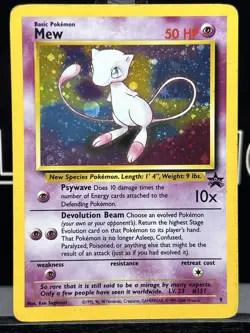 Mew #9 Holo Black Star Promo Rare Vintage 2000 Pokemon TCG WOTC SWIRL LP - Image 3