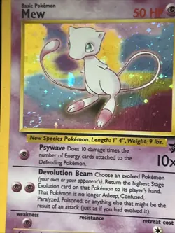 Mew #9 Holo Black Star Promo Rare Vintage 2000 Pokemon TCG WOTC SWIRL LP - Image 5