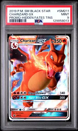 PSA 9 - CHARIZARD GX - SM211/68 SM BLACK STAR PROMO HIDDEN FATES TINS POKEMON - Image 1