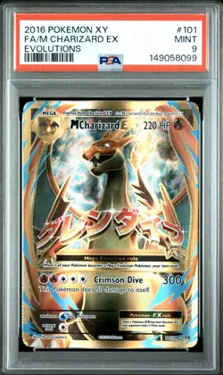 2016 Pokemon XY #101 FA/M Charizard EX Evolutions Mint PSA 9 !! - Image 1