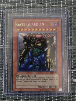 Old School 1996 YuGiOh Secret Rare Holofoil Card Gate Guardian MRD-000 - Image 1