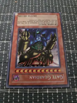 Old School 1996 YuGiOh Secret Rare Holofoil Card Gate Guardian MRD-000 - Image 5