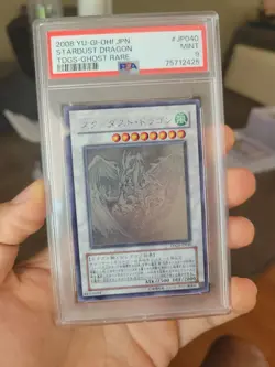 PSA 9 YuGiOh Japanese Ghost Rare Stardust Dragon TDGS-JP040 - Image 1