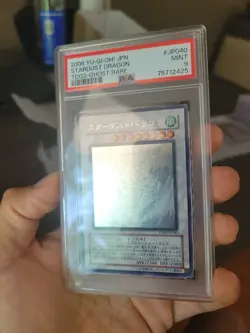PSA 9 YuGiOh Japanese Ghost Rare Stardust Dragon TDGS-JP040 - Image 3