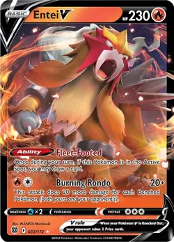 Entei V 022/172 Ultra Rare SWSH09: Brilliant Stars Pokemon Card - Image 1