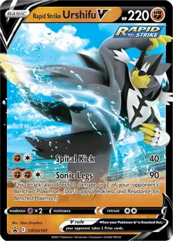 Rapid Strike Urshifu V SWSH107 Holo SWSH: Sword & Shield Promo Pokemon Card - Image 1