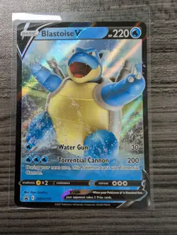 Pokemon TCG Blastoise v SWSH101 Black Star Promo Holo Card - Image 1