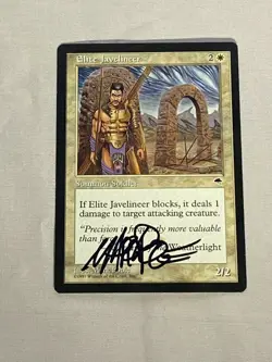 MTG Elite Javelineer Tempest Artist Proof and Signature Signed Poole - Image 1