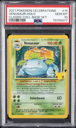 2021 POKEMON CELEBRATIONS CLASSIC COLL #15 VENUSAUR-HOLO PSA 10 - Image 1