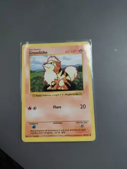 SHADOWLESS - Pokemon TCG Growlithe Base Set 28/102 Regular Shadowless Uncommon - Image 1