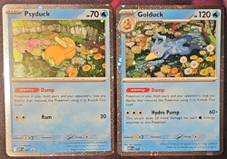 Pokemon Psyduck 007 & Golduck 008 XY Black Star Promo Holo NM Mega Evolution - Image 1