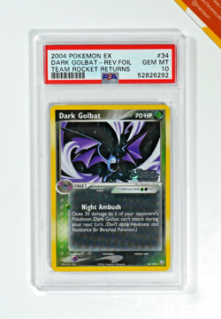 Pokemon PSA 10 Dark Golbat #34 Reverse Foil EX Team Rocket Returns 2004 English - Image 1